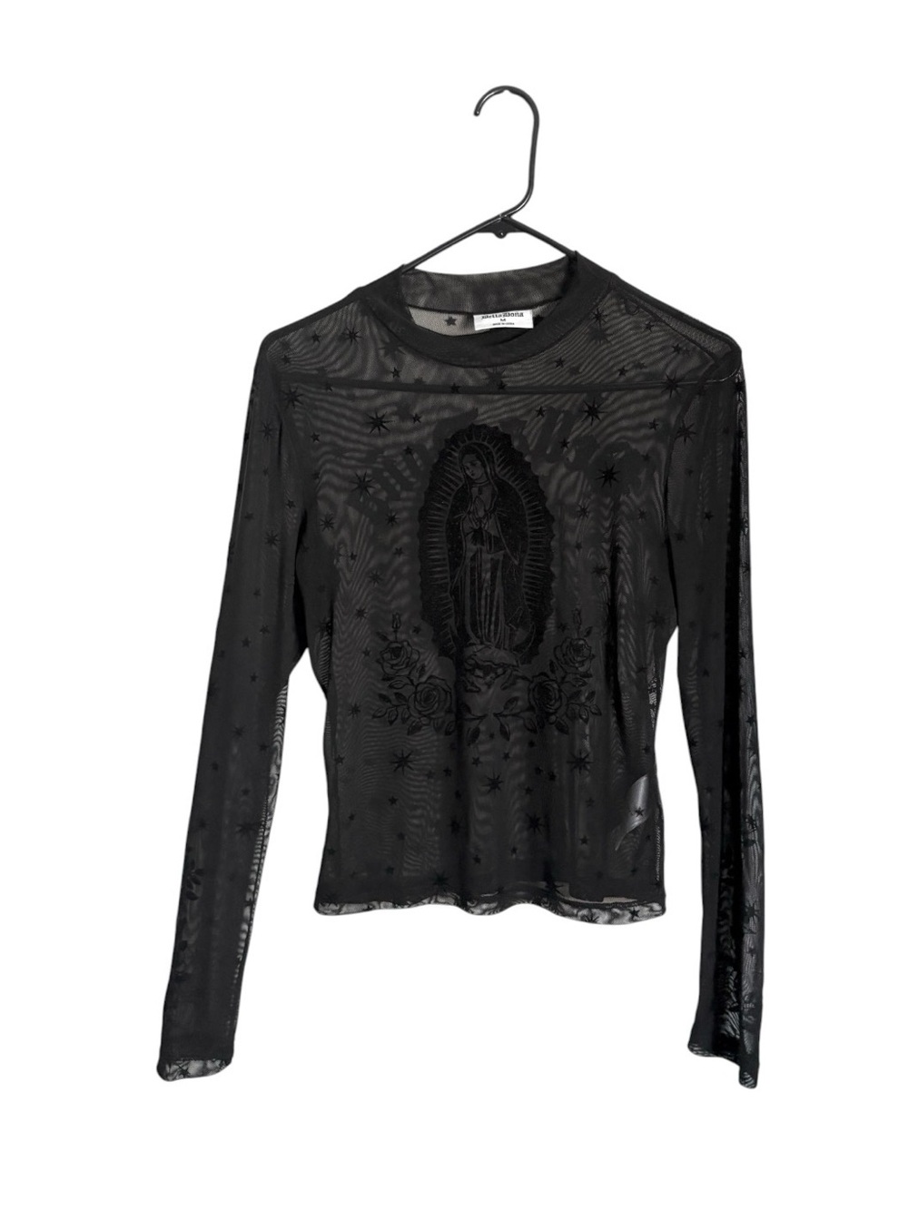 Bella Doña Virgencita velvet Mesh Top